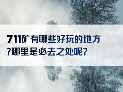 711矿有哪些好玩的地方？哪里是必去之处呢？