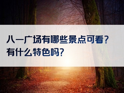 八一广场有哪些景点可看？有什么特色吗？