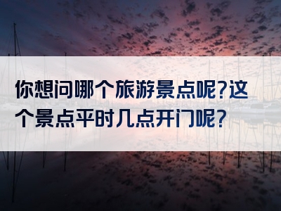 你想问哪个旅游景点呢？这个景点平时几点开门呢？