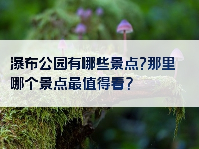 瀑布公园有哪些景点？那里哪个景点最值得看？