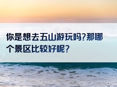 你是想去五山游玩吗？那哪个景区比较好呢？