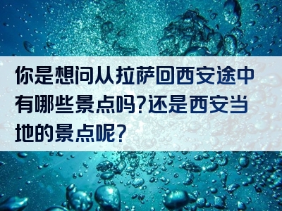 你是想问从拉萨回西安途中有哪些景点吗？还是西安当地的景点呢？