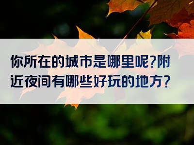 你所在的城市是哪里呢？附近夜间有哪些好玩的地方？
