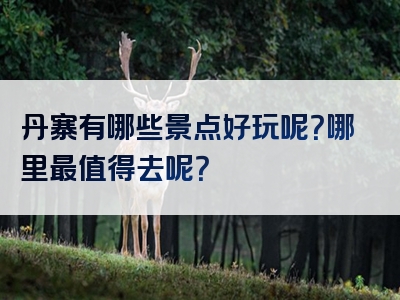 丹寨有哪些景点好玩呢？哪里最值得去呢？