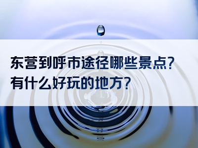 东营到呼市途径哪些景点？有什么好玩的地方？