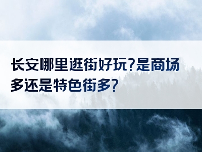 长安哪里逛街好玩？是商场多还是特色街多？
