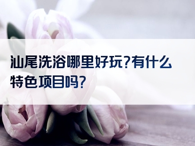 汕尾洗浴哪里好玩？有什么特色项目吗？