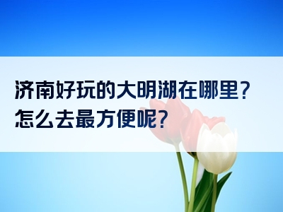 济南好玩的大明湖在哪里？怎么去最方便呢？