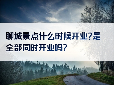 聊城景点什么时候开业？是全部同时开业吗？