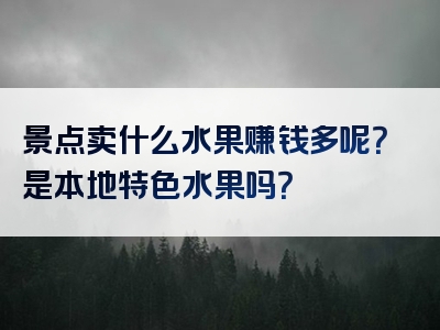 景点卖什么水果赚钱多呢？是本地特色水果吗？