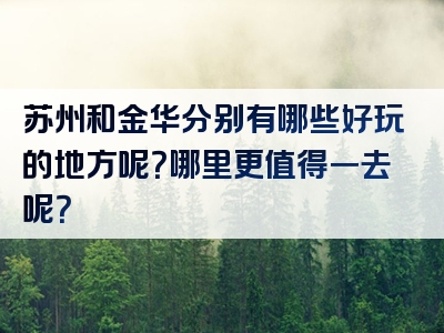 苏州和金华分别有哪些好玩的地方呢？哪里更值得一去呢？