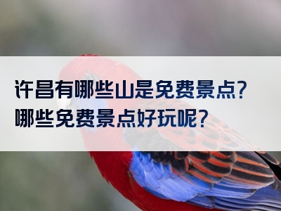 许昌有哪些山是免费景点？哪些免费景点好玩呢？