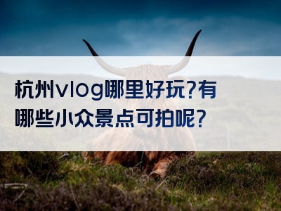 杭州vlog哪里好玩？有哪些小众景点可拍呢？