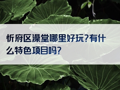 忻府区澡堂哪里好玩？有什么特色项目吗？