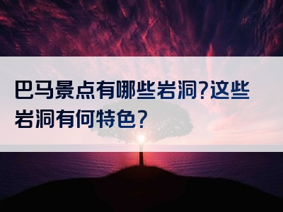 巴马景点有哪些岩洞？这些岩洞有何特色？