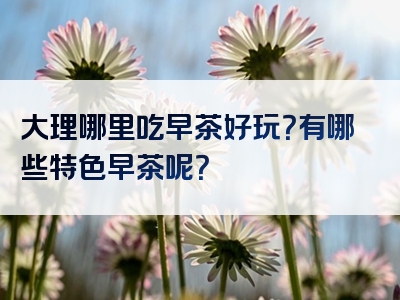 大理哪里吃早茶好玩？有哪些特色早茶呢？