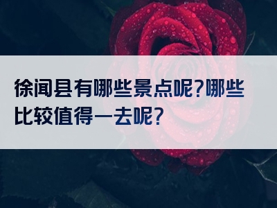 徐闻县有哪些景点呢？哪些比较值得一去呢？