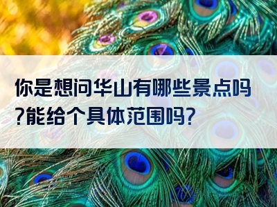 你是想问华山有哪些景点吗？能给个具体范围吗？