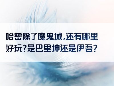 哈密除了魔鬼城，还有哪里好玩？是巴里坤还是伊吾？