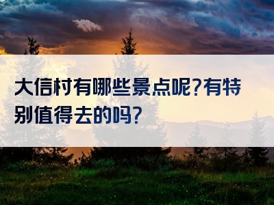 大信村有哪些景点呢？有特别值得去的吗？