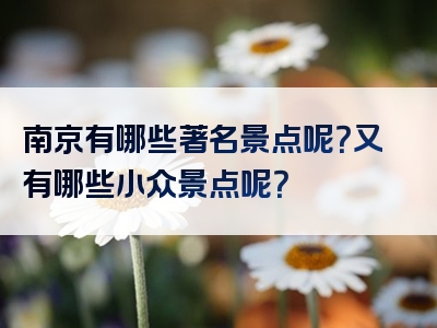 南京有哪些著名景点呢？又有哪些小众景点呢？