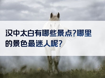 汉中太白有哪些景点？哪里的景色最迷人呢？