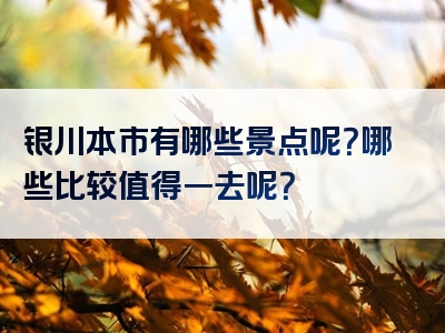 银川本市有哪些景点呢？哪些比较值得一去呢？