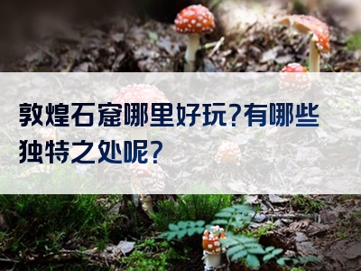 敦煌石窟哪里好玩？有哪些独特之处呢？