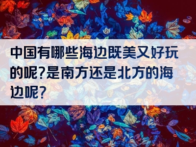 中国有哪些海边既美又好玩的呢？是南方还是北方的海边呢？