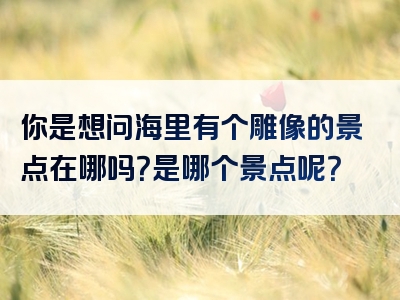 你是想问海里有个雕像的景点在哪吗？是哪个景点呢？