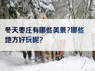 冬天枣庄有哪些美景？哪些地方好玩呢？
