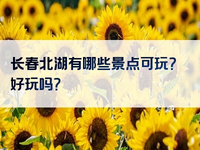 长春北湖有哪些景点可玩？好玩吗？
