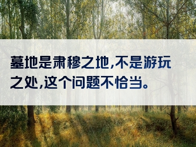 墓地是肃穆之地，不是游玩之处，这个问题不恰当。