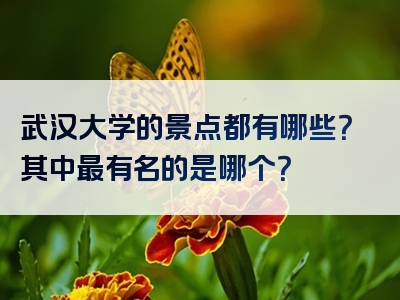 武汉大学的景点都有哪些？其中最有名的是哪个？