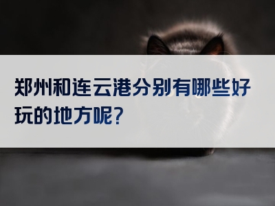 郑州和连云港分别有哪些好玩的地方呢？