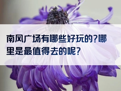 南风广场有哪些好玩的？哪里是最值得去的呢？