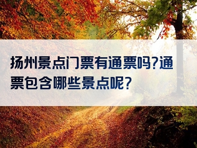 扬州景点门票有通票吗？通票包含哪些景点呢？