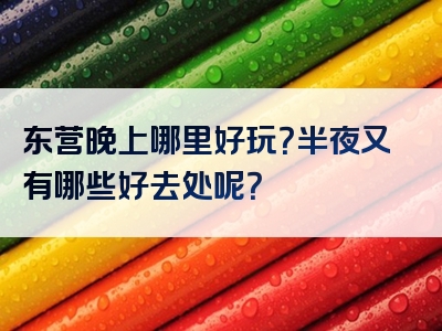 东营晚上哪里好玩？半夜又有哪些好去处呢？