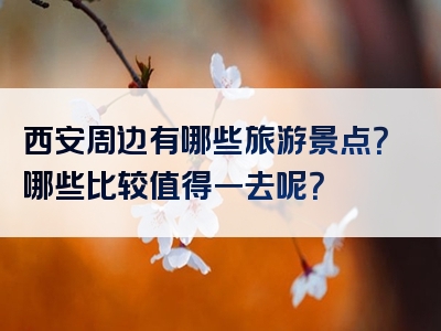 西安周边有哪些旅游景点？哪些比较值得一去呢？