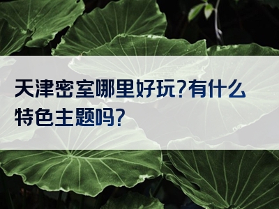 天津密室哪里好玩？有什么特色主题吗？
