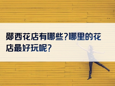 郧西花店有哪些？哪里的花店最好玩呢？
