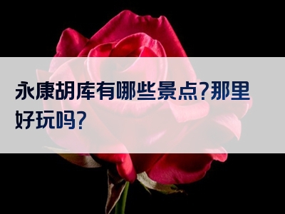 永康胡库有哪些景点?那里好玩吗?