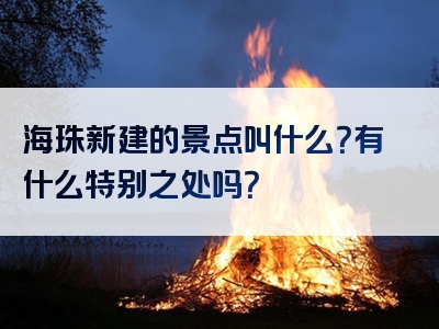 海珠新建的景点叫什么？有什么特别之处吗？