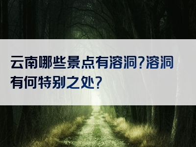 云南哪些景点有溶洞？溶洞有何特别之处？