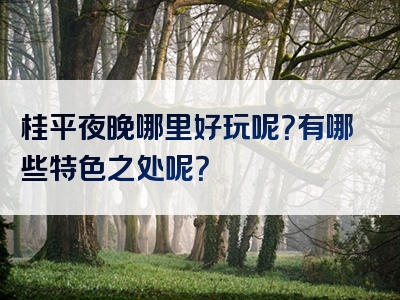 桂平夜晚哪里好玩呢？有哪些特色之处呢？